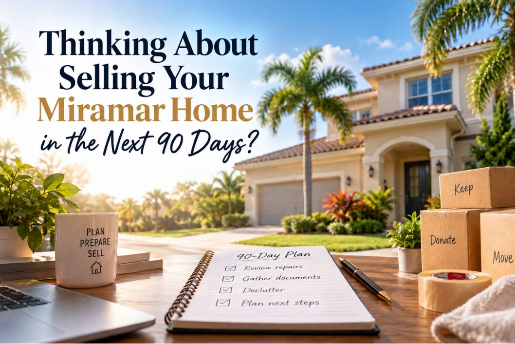 Homeowner preparing to sell a Miramar Florida home within the next 90 days