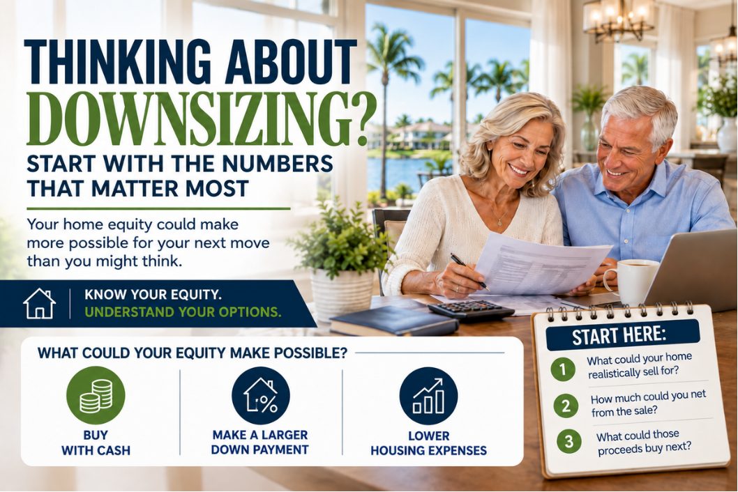 Miramar homeowners considering downsizing their home and using home equity to plan their next move.