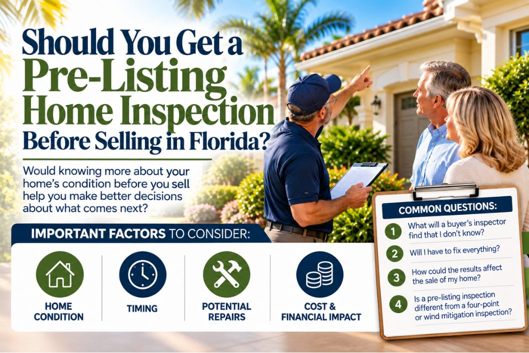 Pre-listing home inspection at a South Florida home before selling.